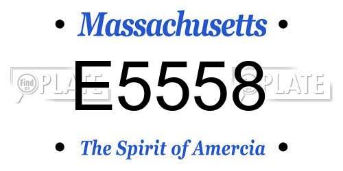 E5558 Massachusetts License Plate