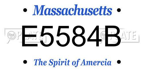 E5584B Massachusetts License Plate