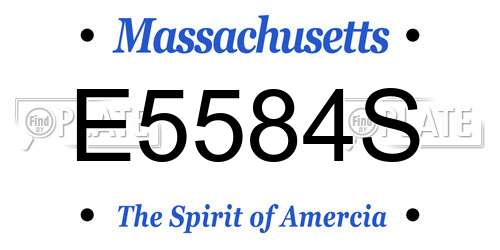 E5584S Massachusetts License Plate