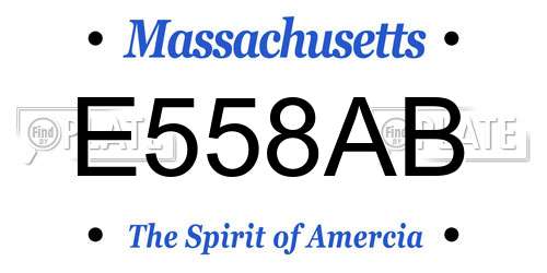 E558AB Massachusetts License Plate