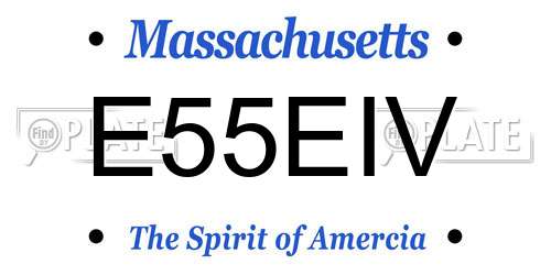 E55EIV Massachusetts License Plate