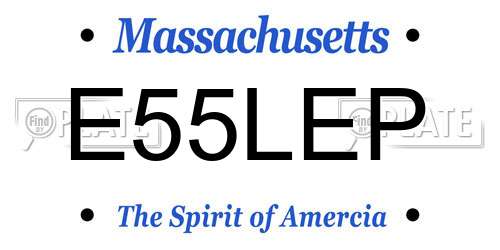 E55LEP Massachusetts License Plate