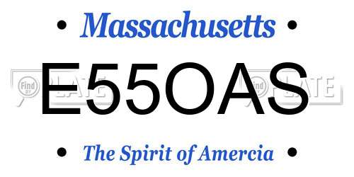 E55OAS Massachusetts License Plate