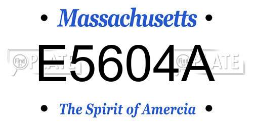 E5604A Massachusetts License Plate