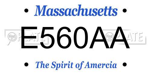 E560AA Massachusetts License Plate