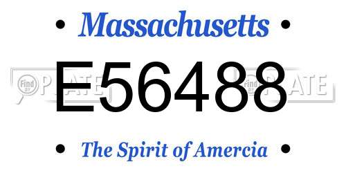 E56488 Massachusetts License Plate
