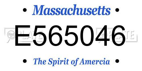 E565046 Massachusetts License Plate