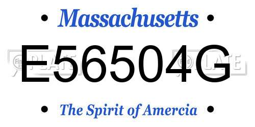 E56504G Massachusetts License Plate