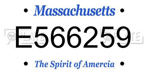 E566259 Massachusetts License Plate