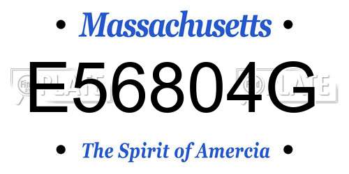 E56804G Massachusetts License Plate