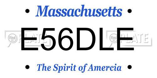 E56DLE Massachusetts License Plate