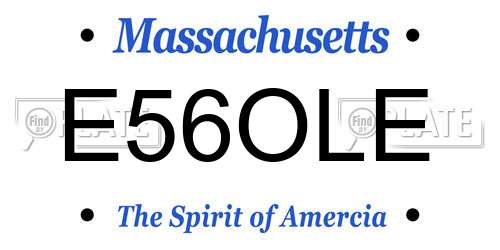 E56OLE Massachusetts License Plate