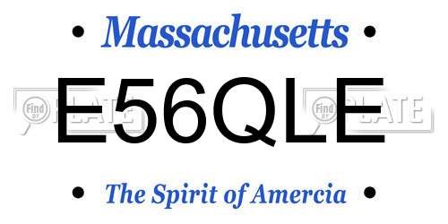 E56QLE Massachusetts License Plate