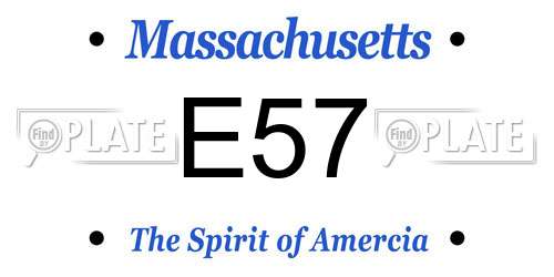E57 Massachusetts License Plate