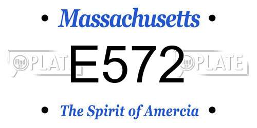 E572 Massachusetts License Plate