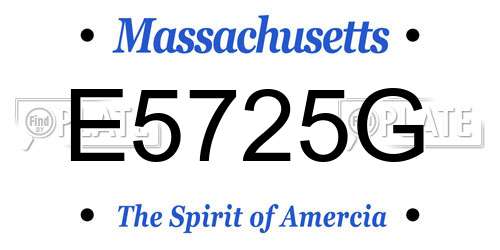 E5725G Massachusetts License Plate