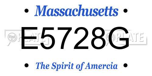 E5728G Massachusetts License Plate