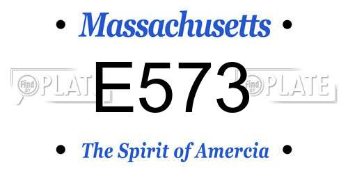 E573 Massachusetts License Plate