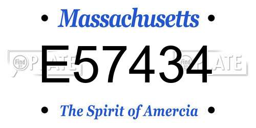 E57434 Massachusetts License Plate