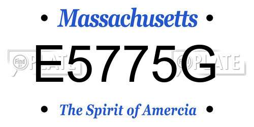 E5775G Massachusetts License Plate