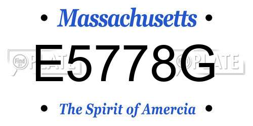 E5778G Massachusetts License Plate