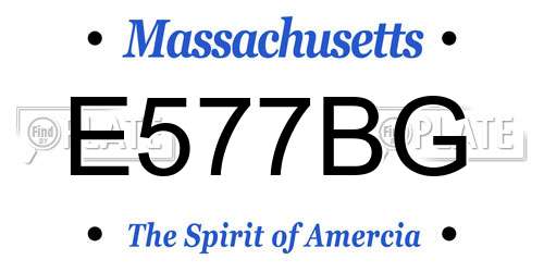 E577BG Massachusetts License Plate