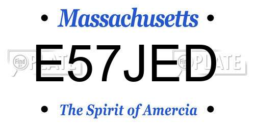 E57JED Massachusetts License Plate