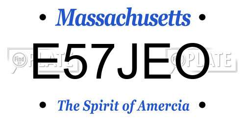 E57JEO Massachusetts License Plate