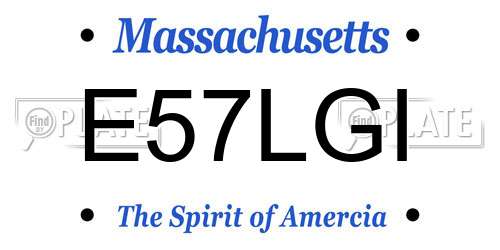 E57LGI Massachusetts License Plate