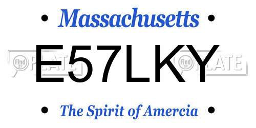E57LKY Massachusetts License Plate