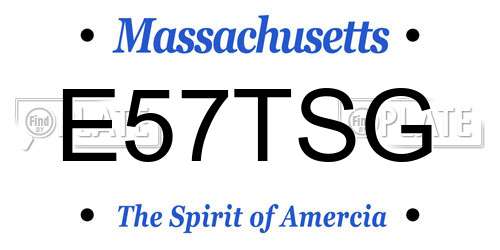 E57TSG Massachusetts License Plate