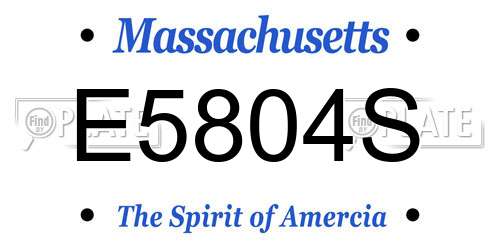 E5804S Massachusetts License Plate