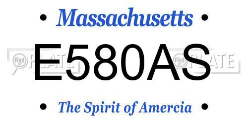 E580AS Massachusetts License Plate