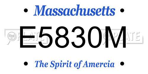 E5830M Massachusetts License Plate