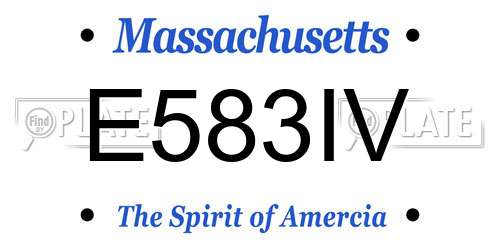 E583IV Massachusetts License Plate