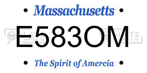 E583OM Massachusetts License Plate