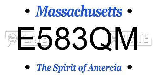 E583QM Massachusetts License Plate