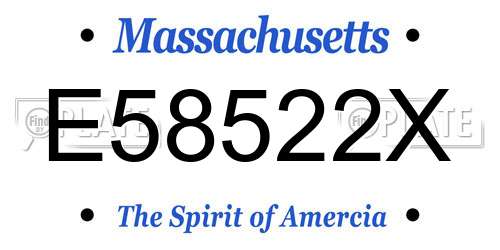 E58522X Massachusetts License Plate