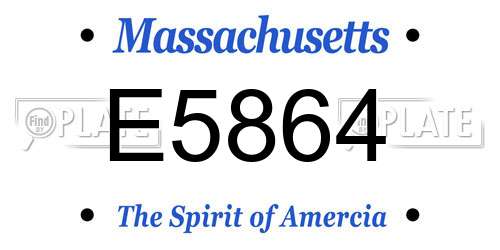 E5864 Massachusetts License Plate