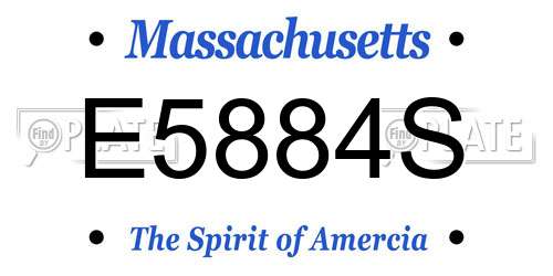 E5884S Massachusetts License Plate