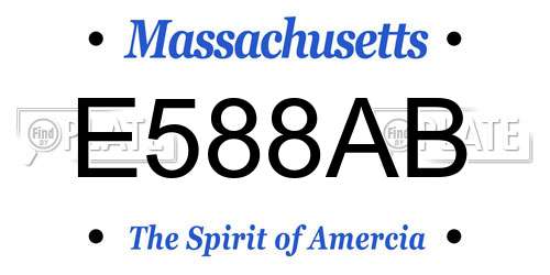 E588AB Massachusetts License Plate