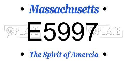 E5997 Massachusetts License Plate