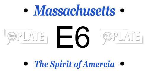 E6 Massachusetts License Plate