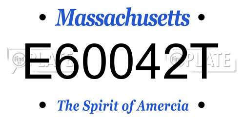 E60042T Massachusetts License Plate