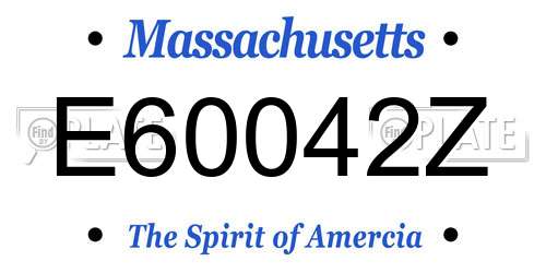 E60042Z Massachusetts License Plate