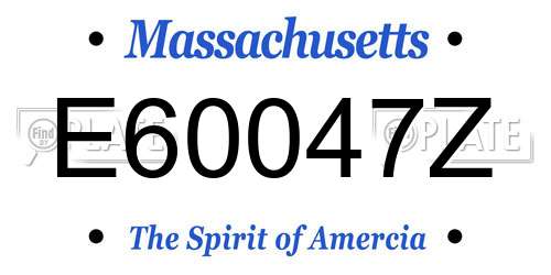 E60047Z Massachusetts License Plate