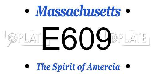 E609 Massachusetts License Plate