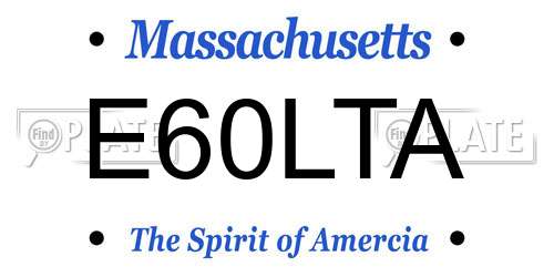 E60LTA Massachusetts License Plate