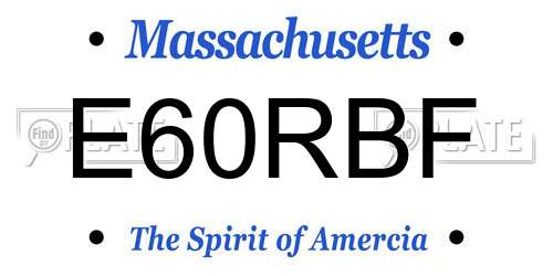 E60RBF Massachusetts License Plate