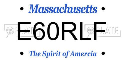 E60RLF Massachusetts License Plate